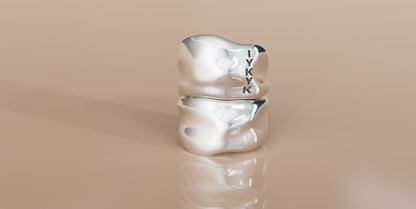 IYKYK Engraved Broad Rings (Set of 2)