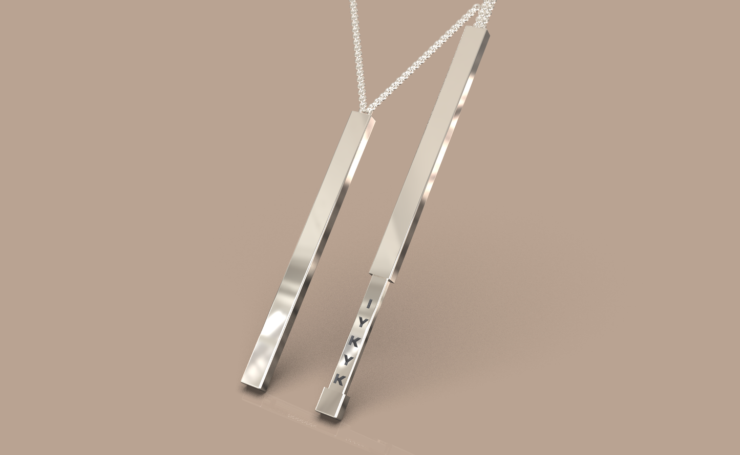 IYKYK Engraved Secret Message Bar Pendant