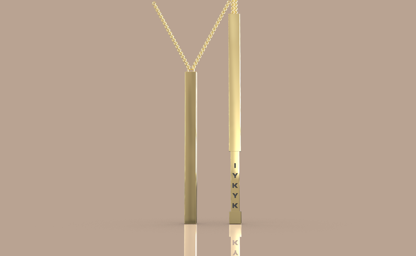 IYKYK Engraved Secret Message Bar Pendant