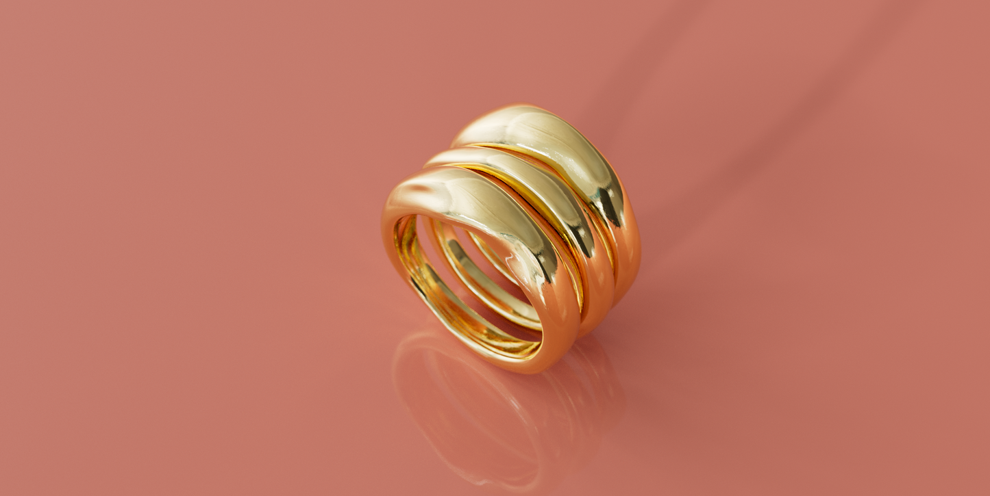 Stacked Organic Rings (Set of 3)
