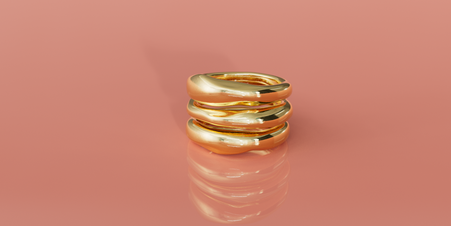 Stacked Organic Rings (Set of 3)