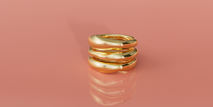 Stacked Organic Rings (Set of 3)