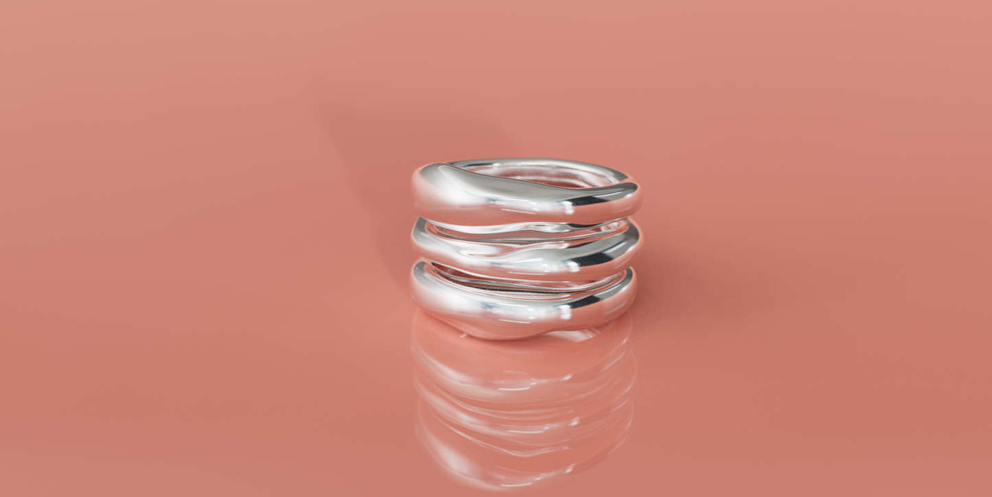 Stacked Organic Rings (Set of 3)