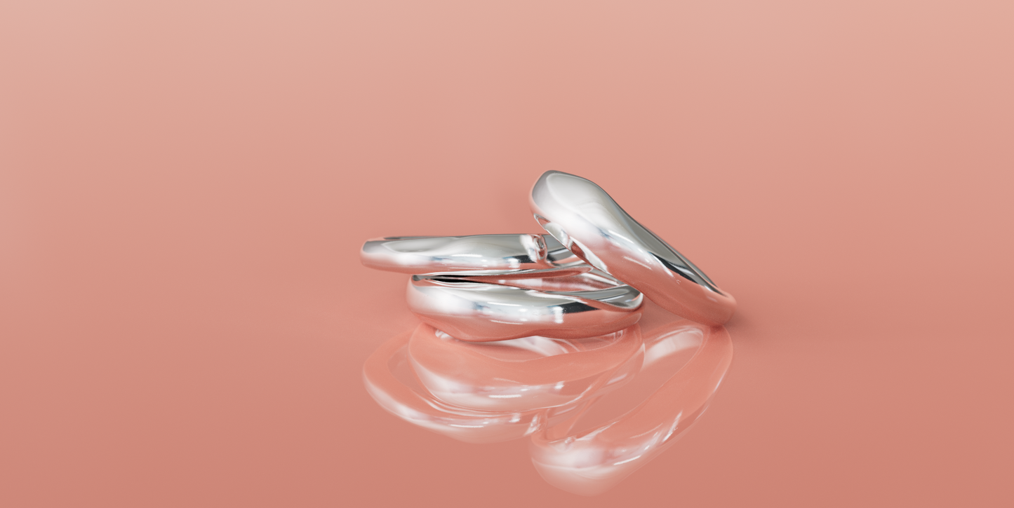 Stacked Organic Rings (Set of 3)